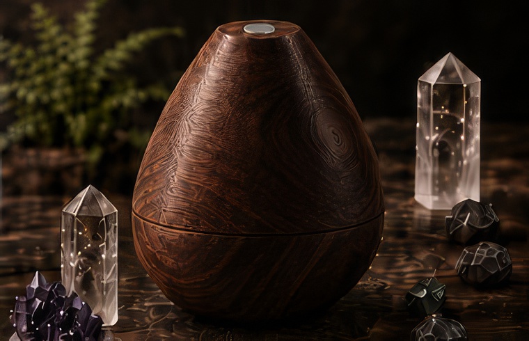 Honeycomb Pod displayed among crystals in a natural setting